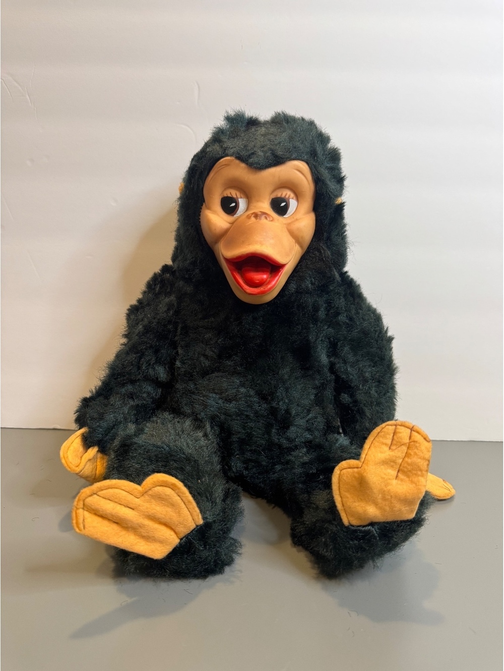 Vintage Gund Rubber Face Monkey Plush 1950s Mid Century Chimp Stuffed Toy